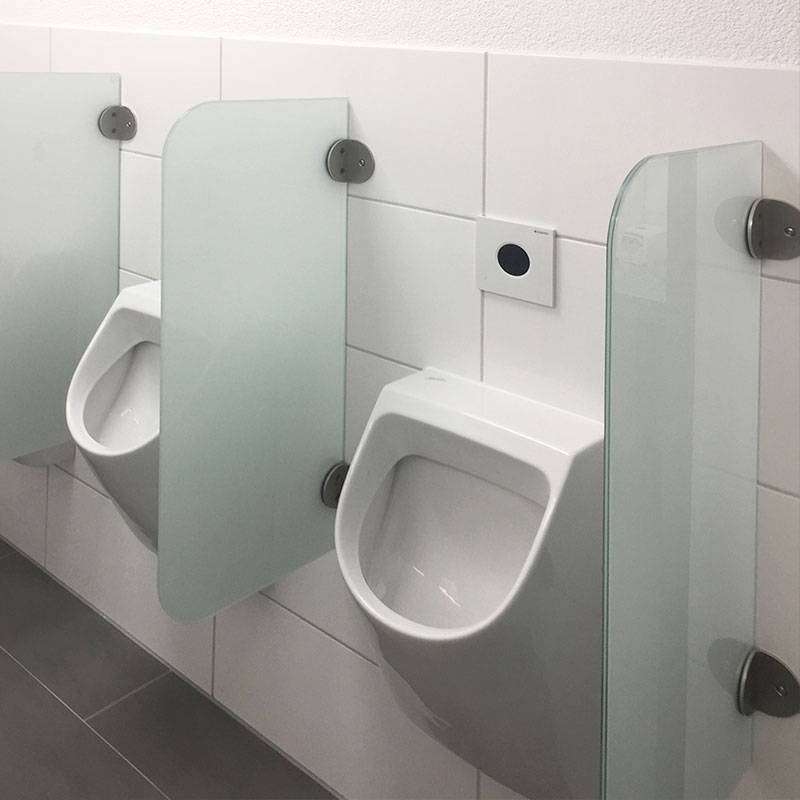 Glass urinal screens