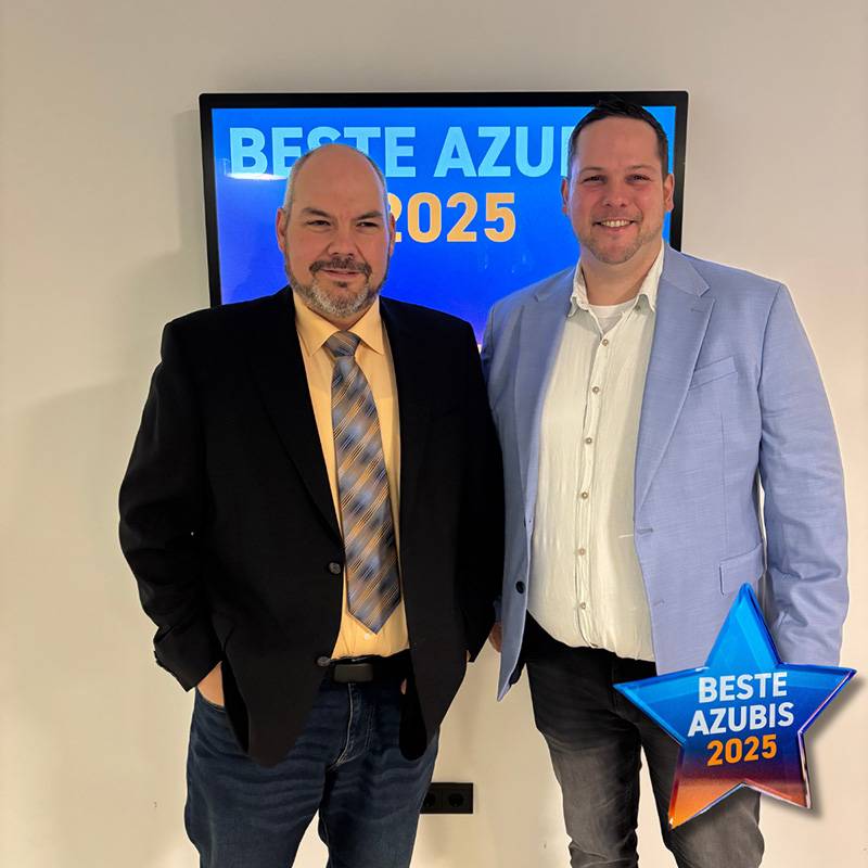 Ausbilder Matthias Ehrenstein und Auszubildender Sören Simon