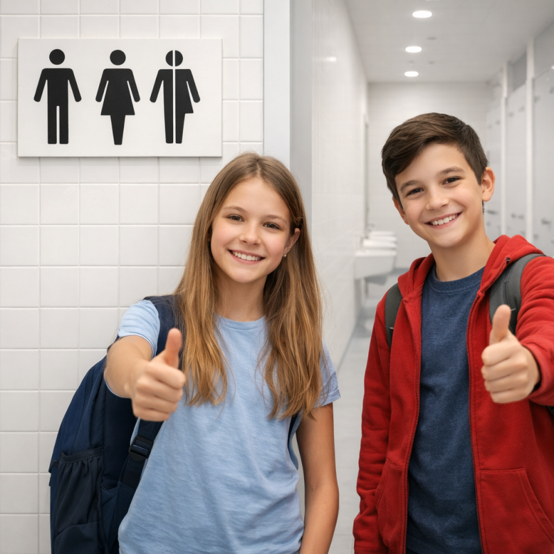 Unisex Toiletten in Schulen