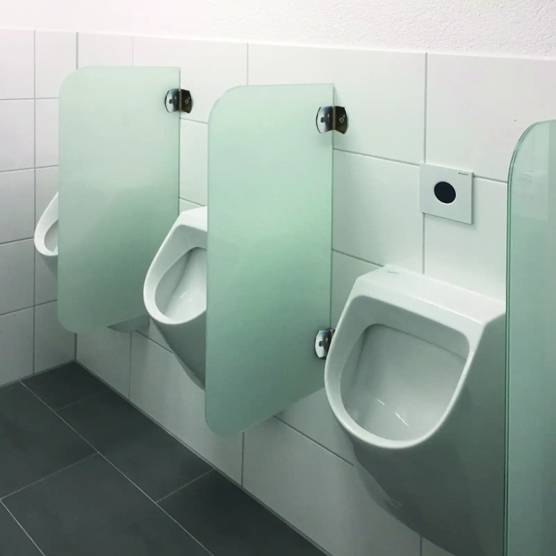 Glass urinal screens