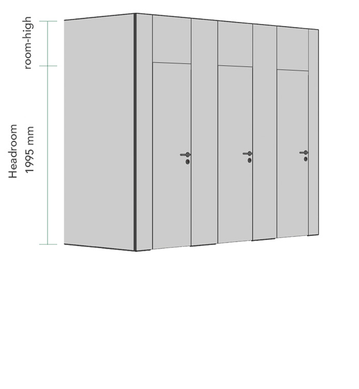 Room-high front parts - Panels above the door
