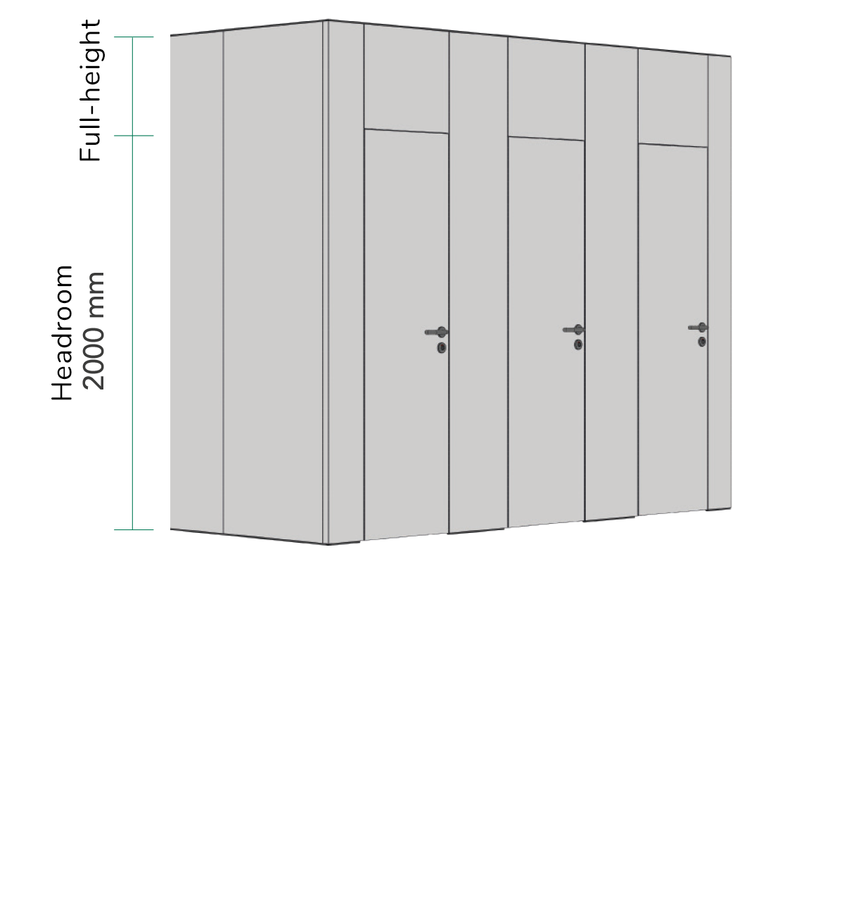 Room-high front parts - Panels above the door