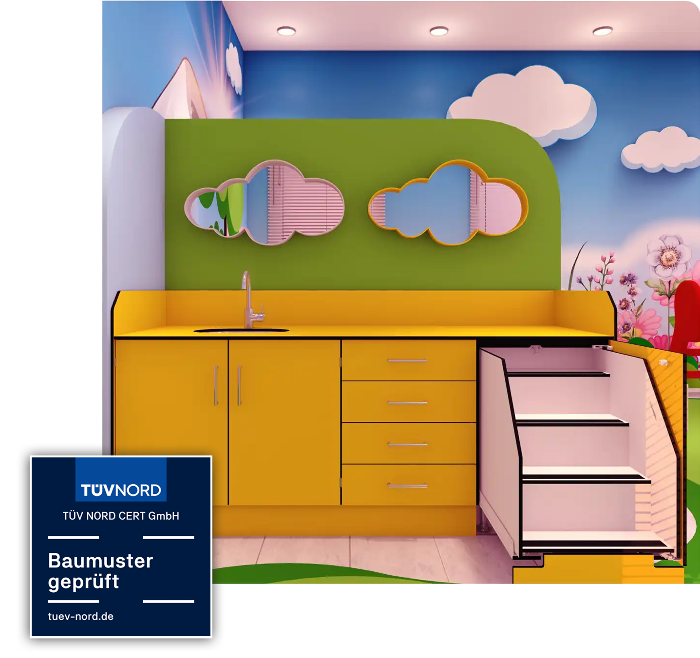 Farbauswahl der Wickeltisch-Kombination