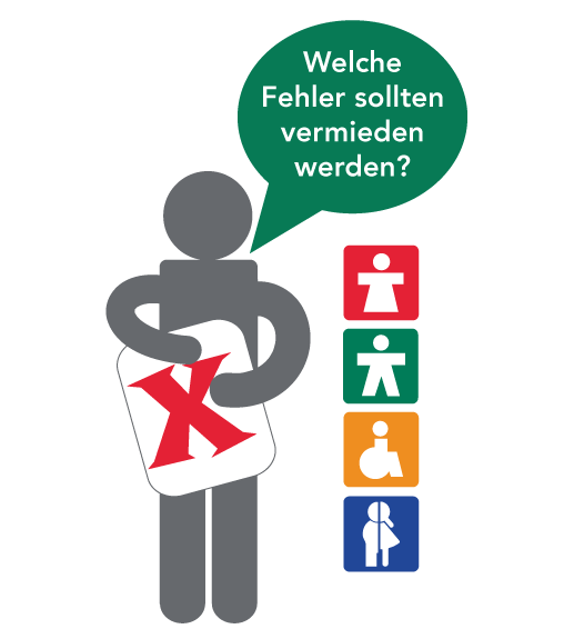 Welche Fehler sollten vermieden werden bei der Wahl des richtiges WC Symbols?